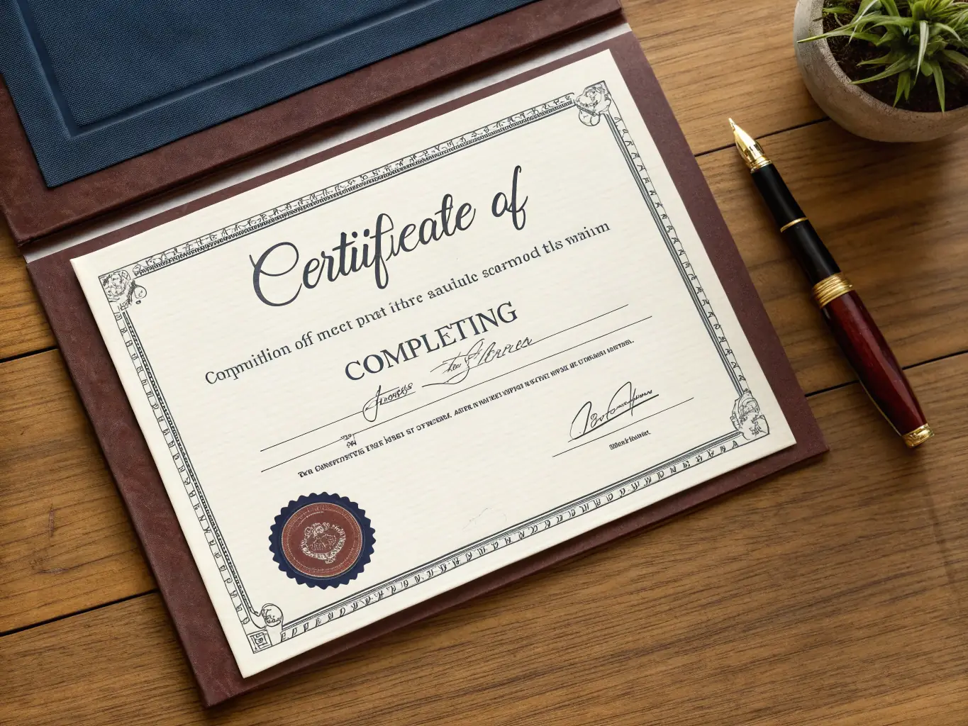A certificate from a training program.